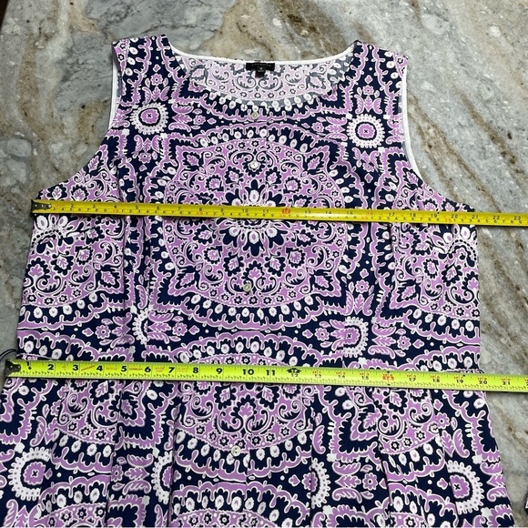 NWOT Talbots Plus Size Poplin Fit & Flare Medallion Print Sleeveless Dress 18 - Picture 10 of 13